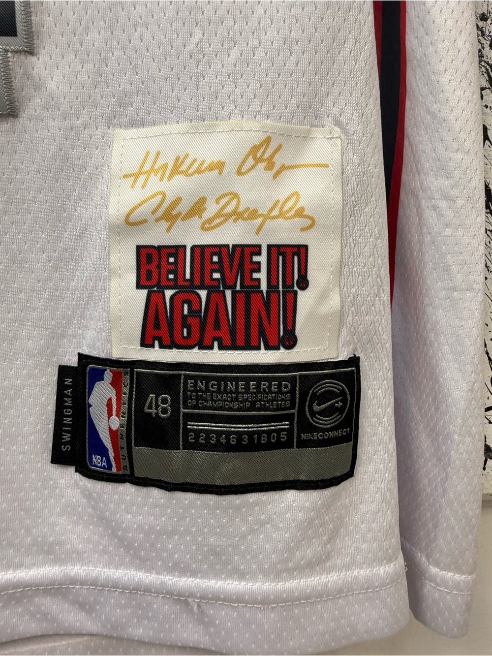 Nike Nba Jalen Green White Basketball Jersey with Red and Black H-Town Graphic - Picture 4 of 5